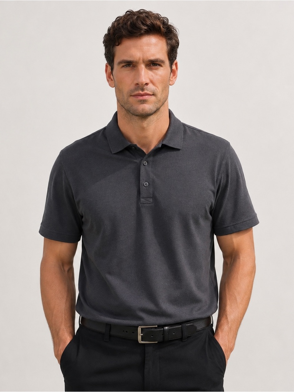 J.Lindeberg Men’s Performance Golf Polo XL | Charcoal Gray Short Sleeve Shirt